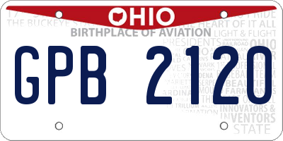 OH license plate GPB2120
