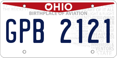 OH license plate GPB2121
