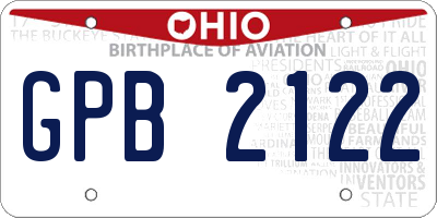 OH license plate GPB2122