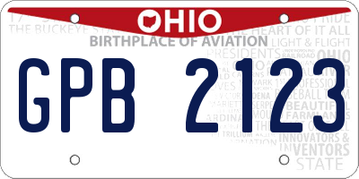 OH license plate GPB2123