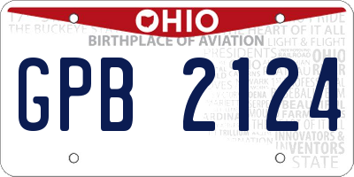 OH license plate GPB2124