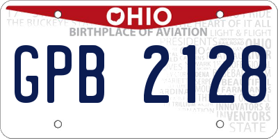 OH license plate GPB2128