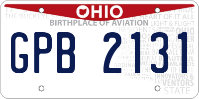 OH license plate GPB2131