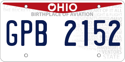 OH license plate GPB2152
