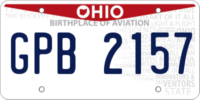 OH license plate GPB2157