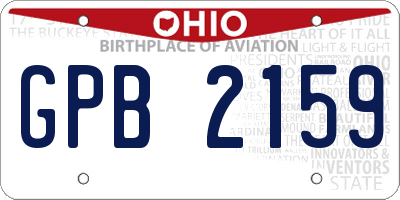 OH license plate GPB2159