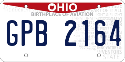 OH license plate GPB2164