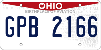 OH license plate GPB2166