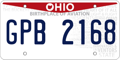 OH license plate GPB2168