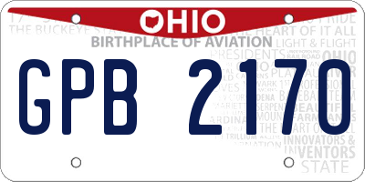 OH license plate GPB2170