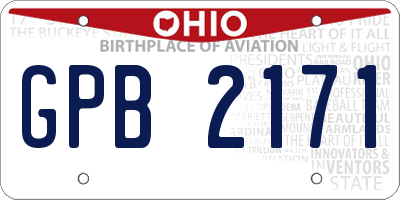 OH license plate GPB2171