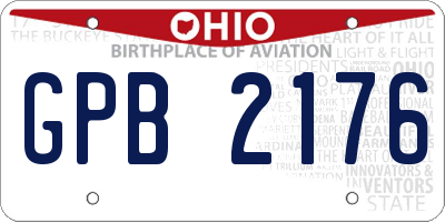 OH license plate GPB2176
