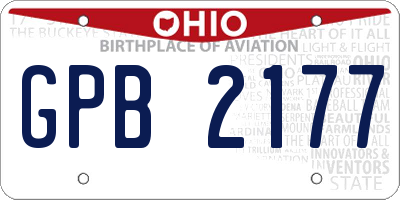 OH license plate GPB2177