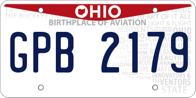OH license plate GPB2179