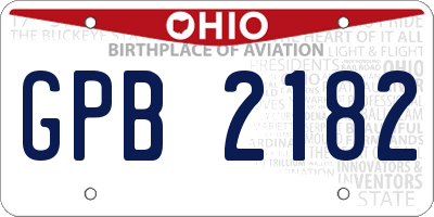 OH license plate GPB2182