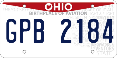 OH license plate GPB2184