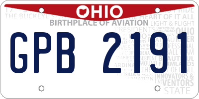 OH license plate GPB2191