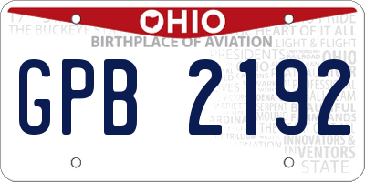 OH license plate GPB2192