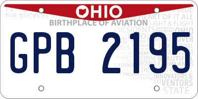 OH license plate GPB2195