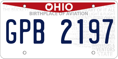 OH license plate GPB2197