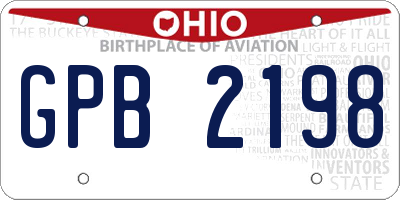 OH license plate GPB2198