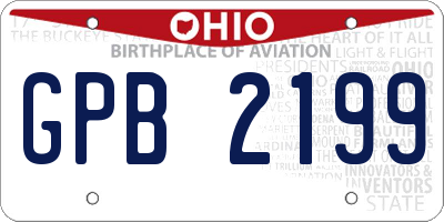 OH license plate GPB2199