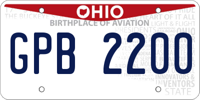 OH license plate GPB2200