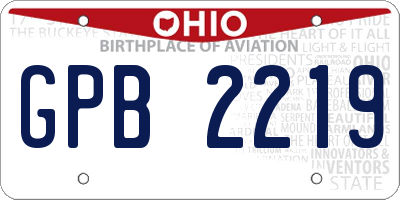 OH license plate GPB2219