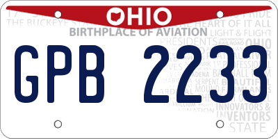 OH license plate GPB2233