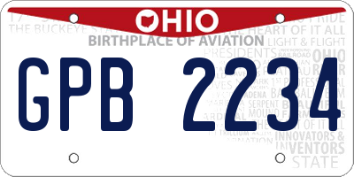 OH license plate GPB2234