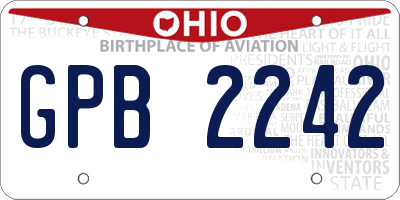 OH license plate GPB2242