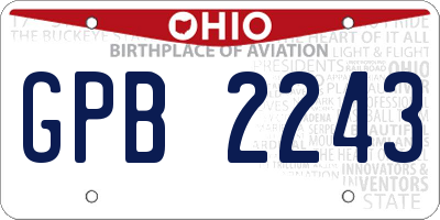 OH license plate GPB2243
