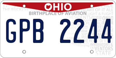 OH license plate GPB2244