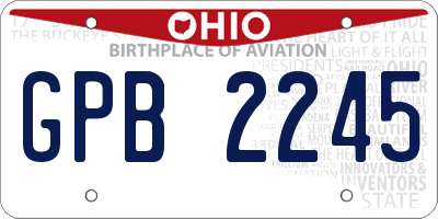 OH license plate GPB2245
