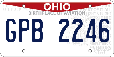 OH license plate GPB2246
