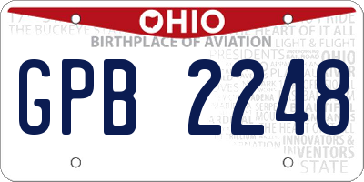 OH license plate GPB2248