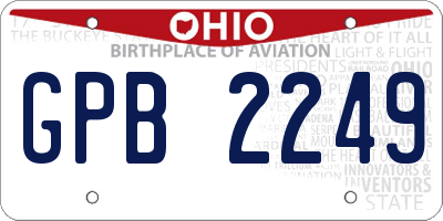 OH license plate GPB2249