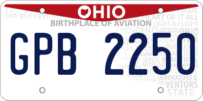 OH license plate GPB2250