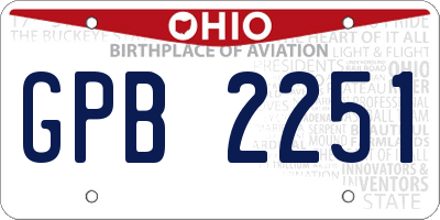 OH license plate GPB2251
