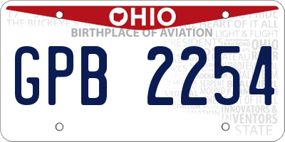 OH license plate GPB2254