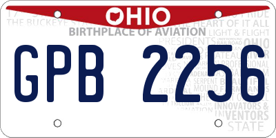 OH license plate GPB2256