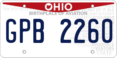 OH license plate GPB2260
