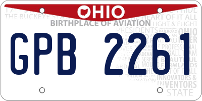 OH license plate GPB2261