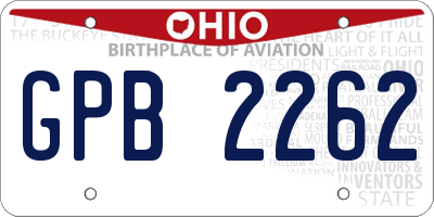 OH license plate GPB2262