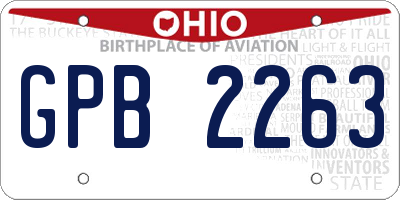 OH license plate GPB2263