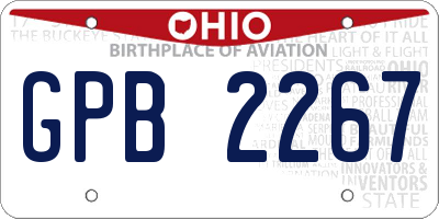 OH license plate GPB2267