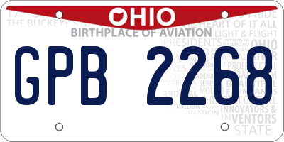 OH license plate GPB2268