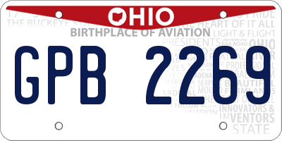 OH license plate GPB2269
