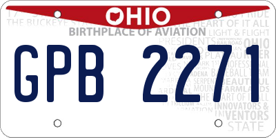 OH license plate GPB2271