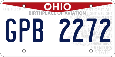 OH license plate GPB2272